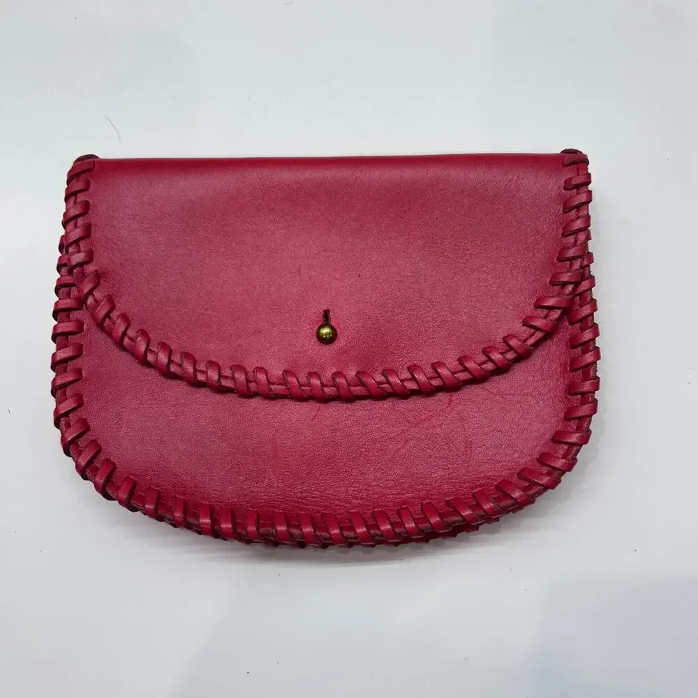Madewell Whipstitch Belt Bag MISSING BELT WALLET ONLY Red Leather - Picture 1 of 5
